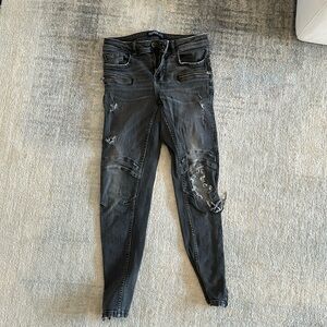 Zara distressed stretch skinny jeans